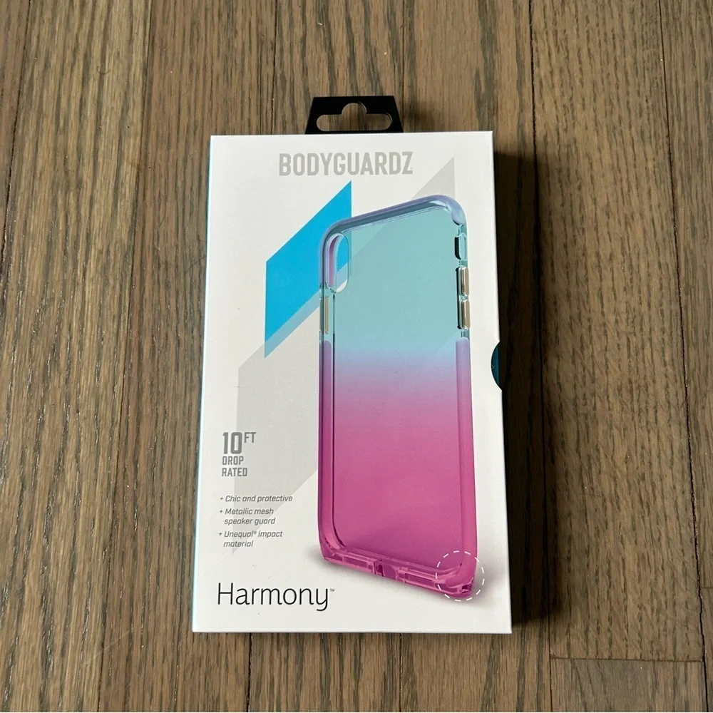 Bodyguardz harmony Ombré Blue Pink metallic buttons case iPhone XS Max - Picture 3 of 9